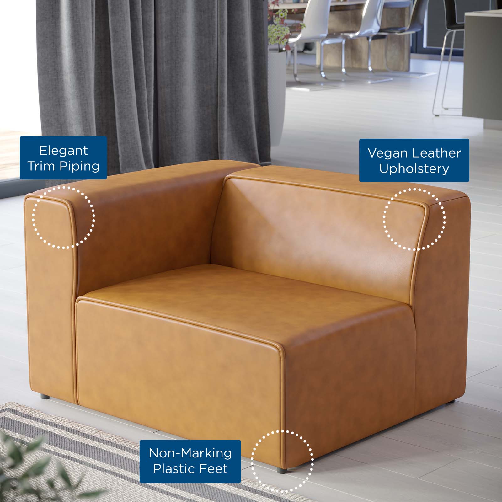 Mingle Vegan Leather Left-Arm Chair by Modway