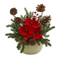 Orchid, Berries and Pine Arrangement