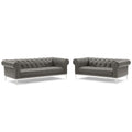 Idyll Tufted Upholstered Leather Sofa and Loveseat Set by Modway