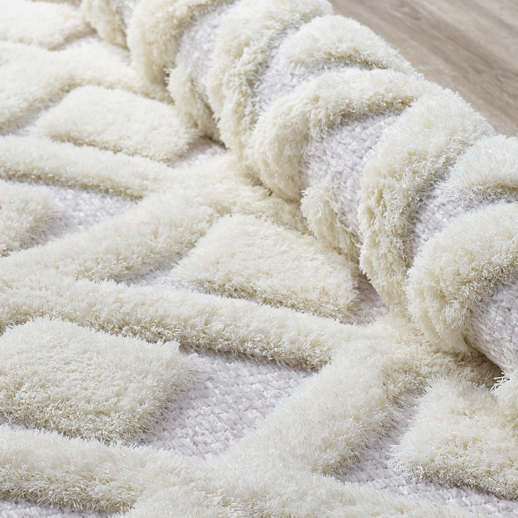 Whimsical Morsel Abstract Diamond Lattice Shag 5x8 Area Rug by Modway