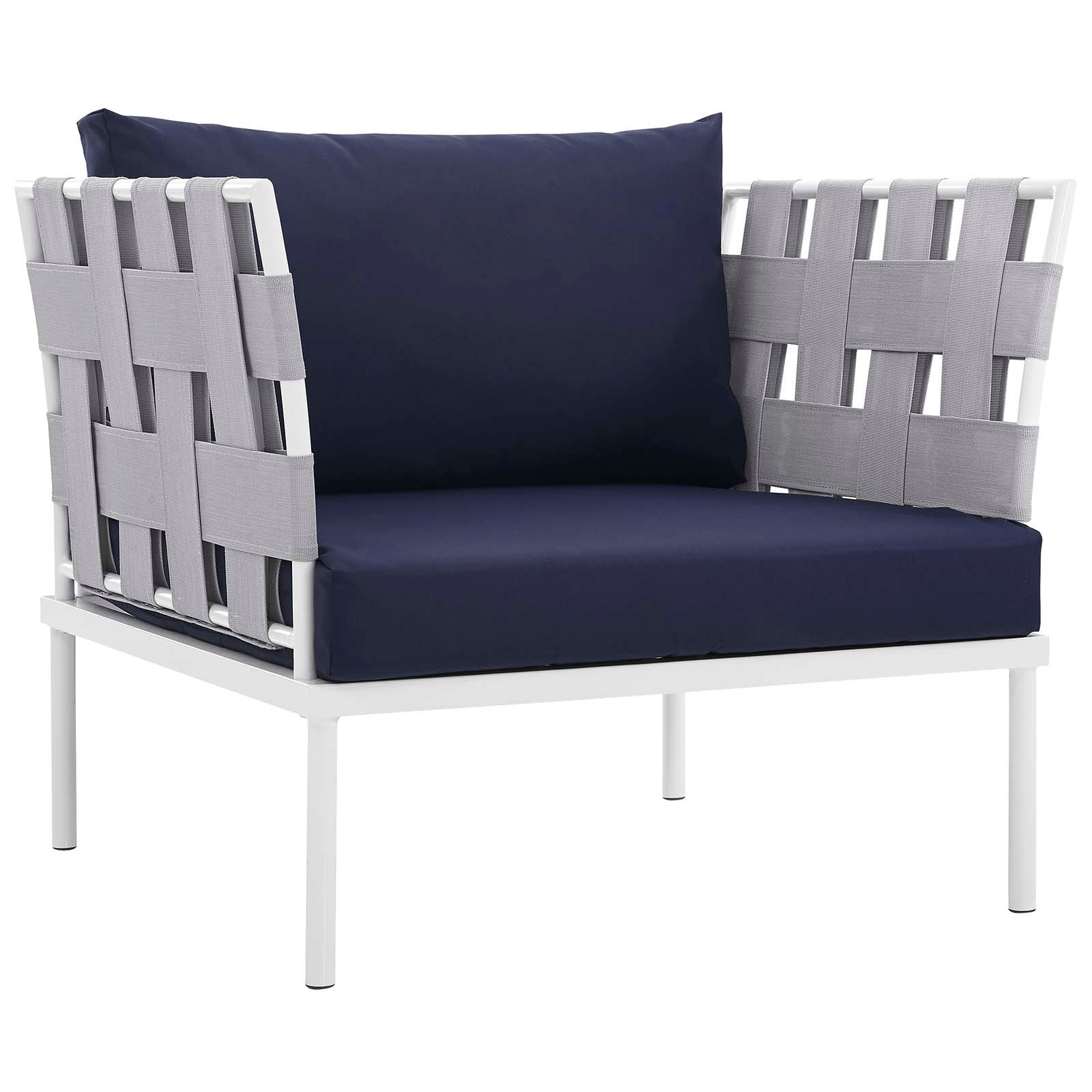 Harmony 7 Piece Outdoor Patio Aluminum Sectional Sofa Set by Modway