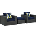 Sojourn 3 Piece Outdoor Patio Sunbrella¨ Sectional Set by Modway