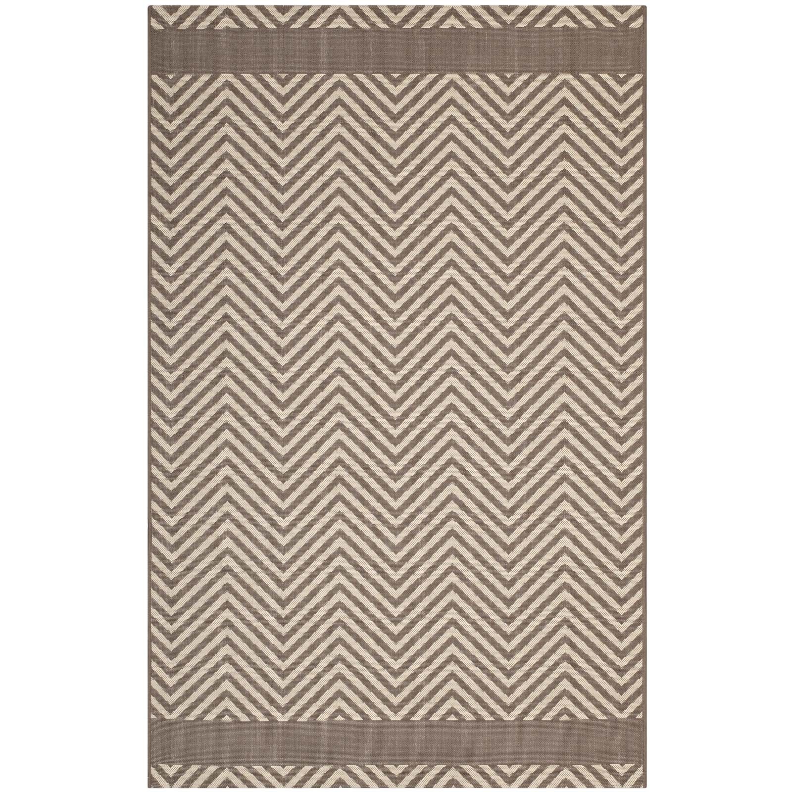 Optica Chevron With End Borders Indoor and Outdoor 5x8 Area Rug by Modway