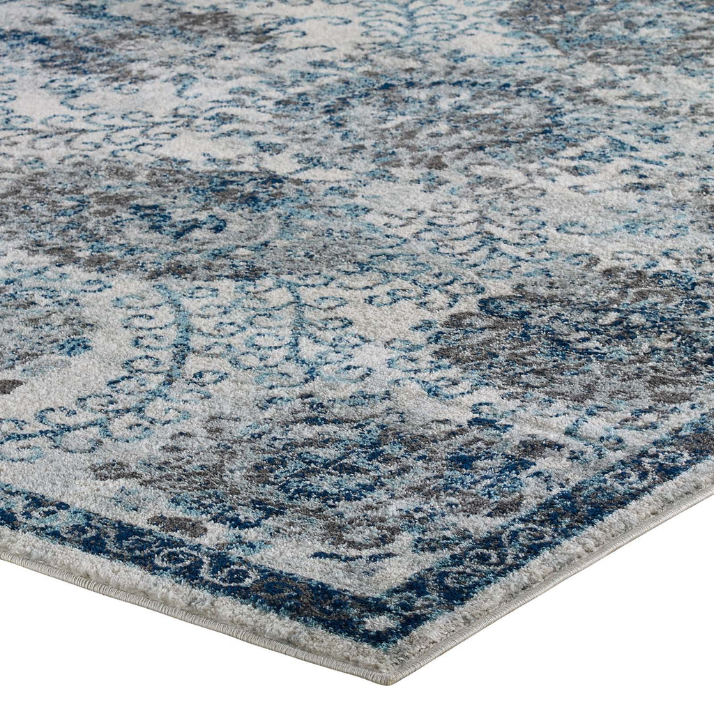 Entourage Kensie Distressed Floral Moroccan Trellis 8x10 Area Rug by Modway