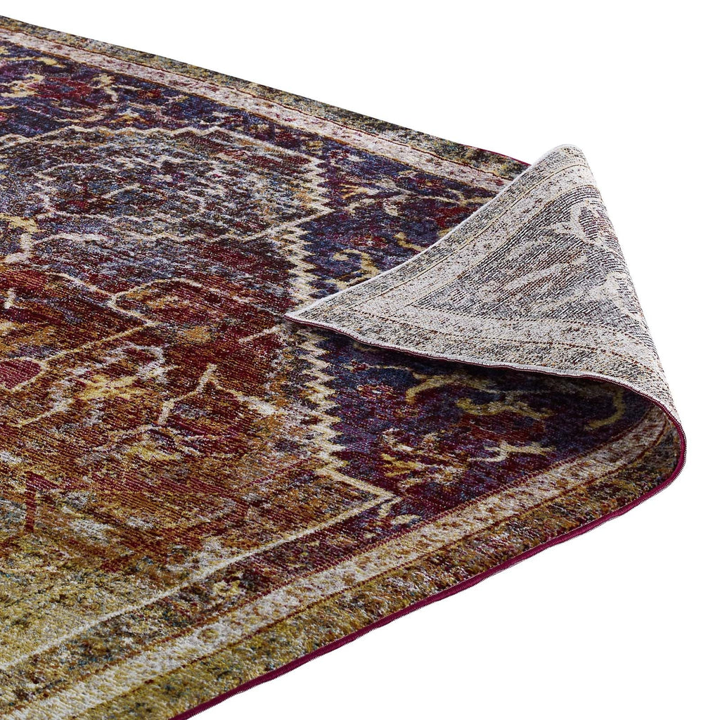 Success Kaede Transitional Distressed Vintage Floral Vintage Medallion 4x6 Area Rug by Modway