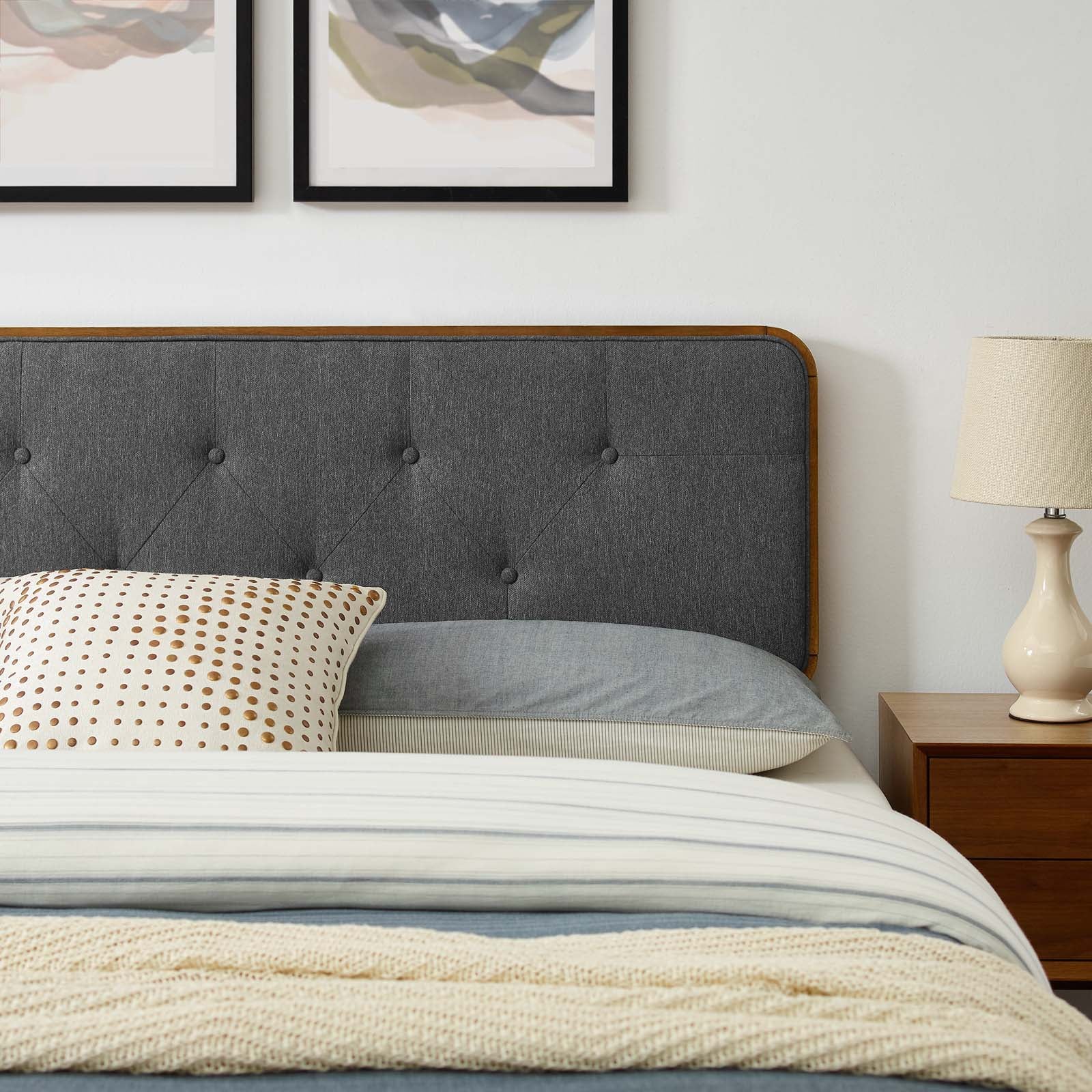 Bridgette Wood King Platform Bed With Splayed Legs by Modway
