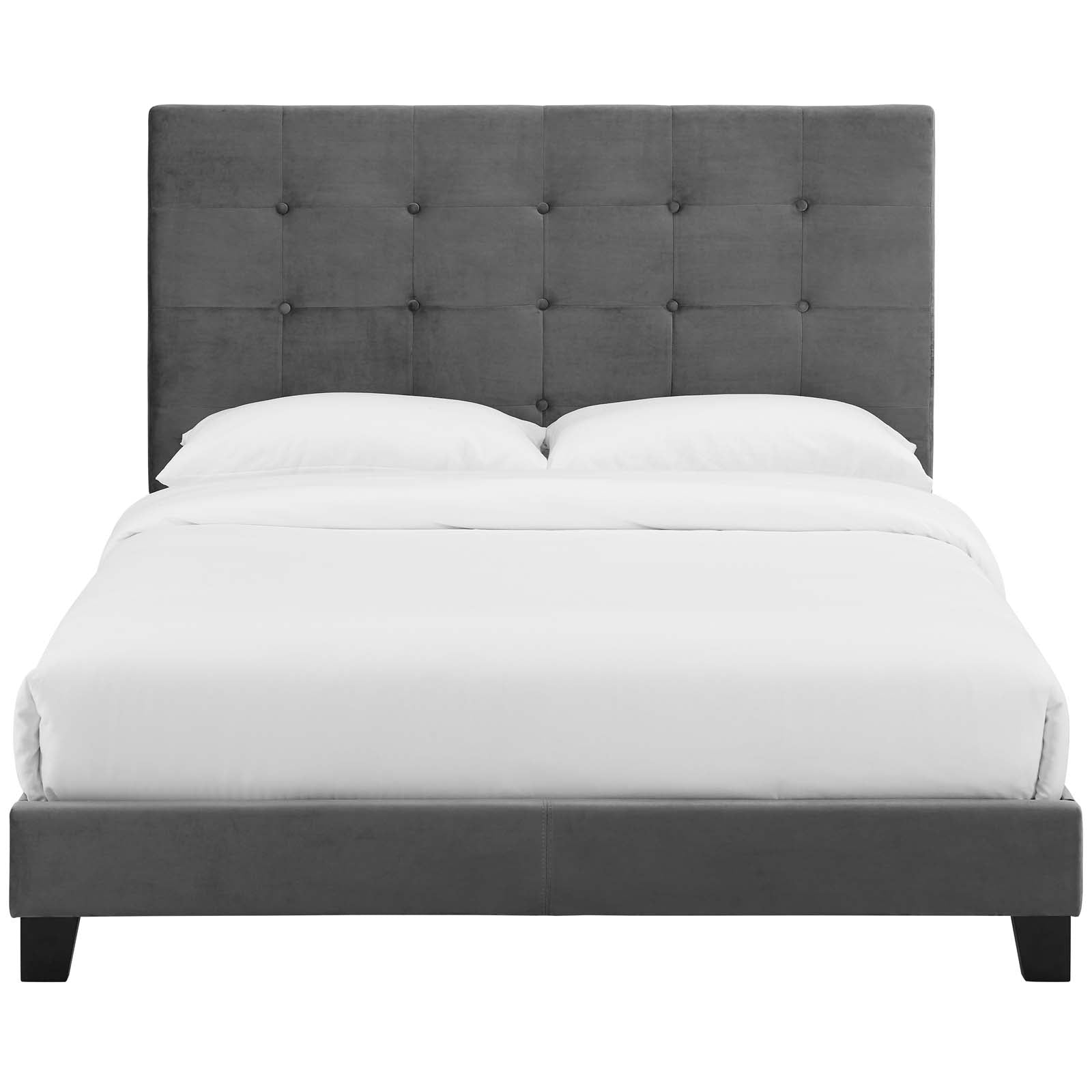 Melanie Tufted Button Upholstered Performance Velvet King Platform Bed by Modway