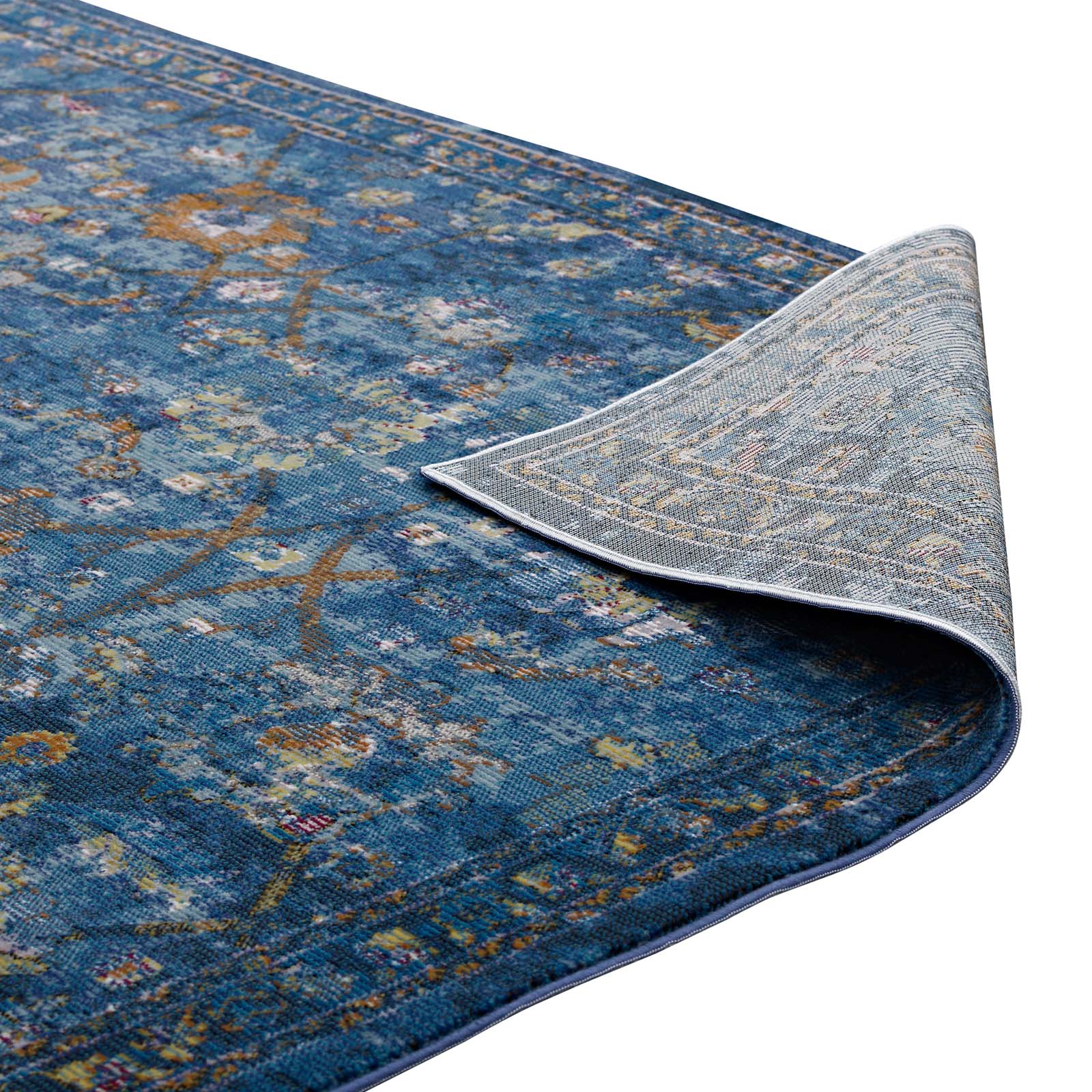 Minu Distressed Floral Lattice 4x6 Area Rug by Modway