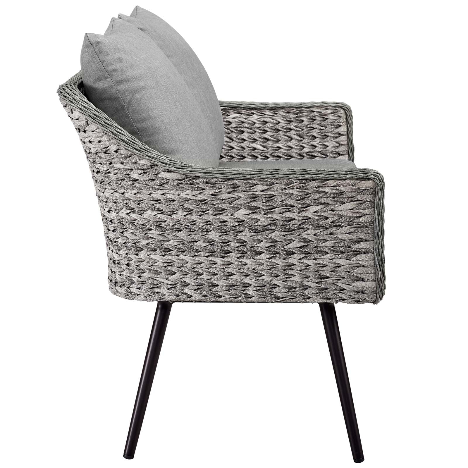 Endeavor 2 Piece Outdoor Patio Wicker Rattan Loveseat and Armchair Set by Modway