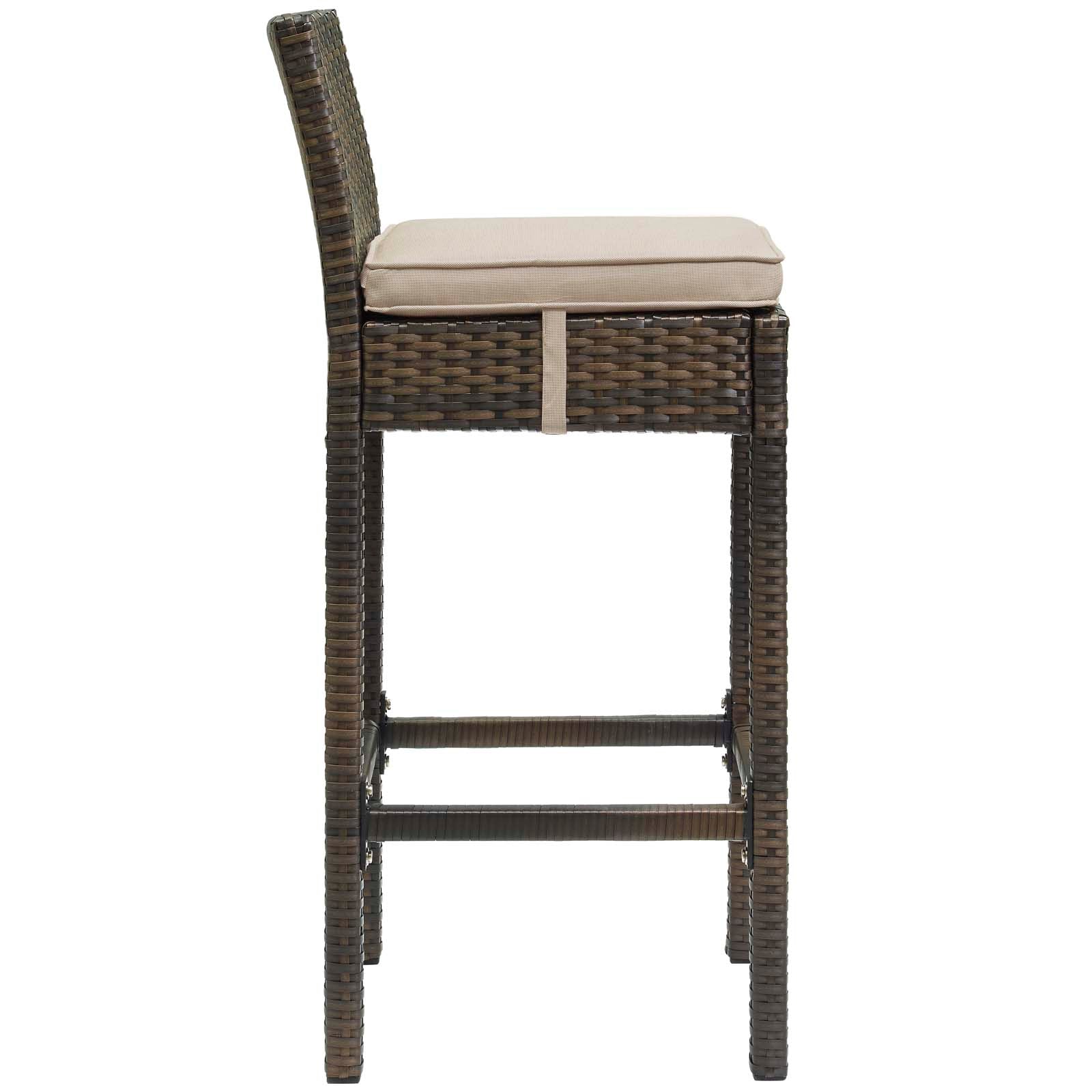 Conduit Outdoor Patio Wicker Rattan Bar Stool Set of 2 by Modway