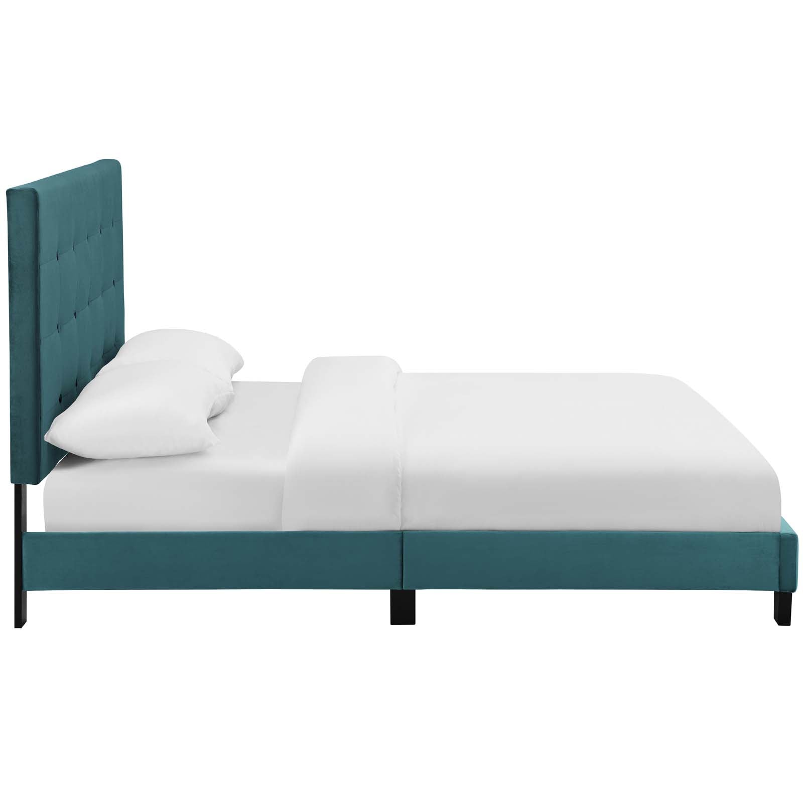 Melanie Tufted Button Upholstered Performance Velvet King Platform Bed by Modway