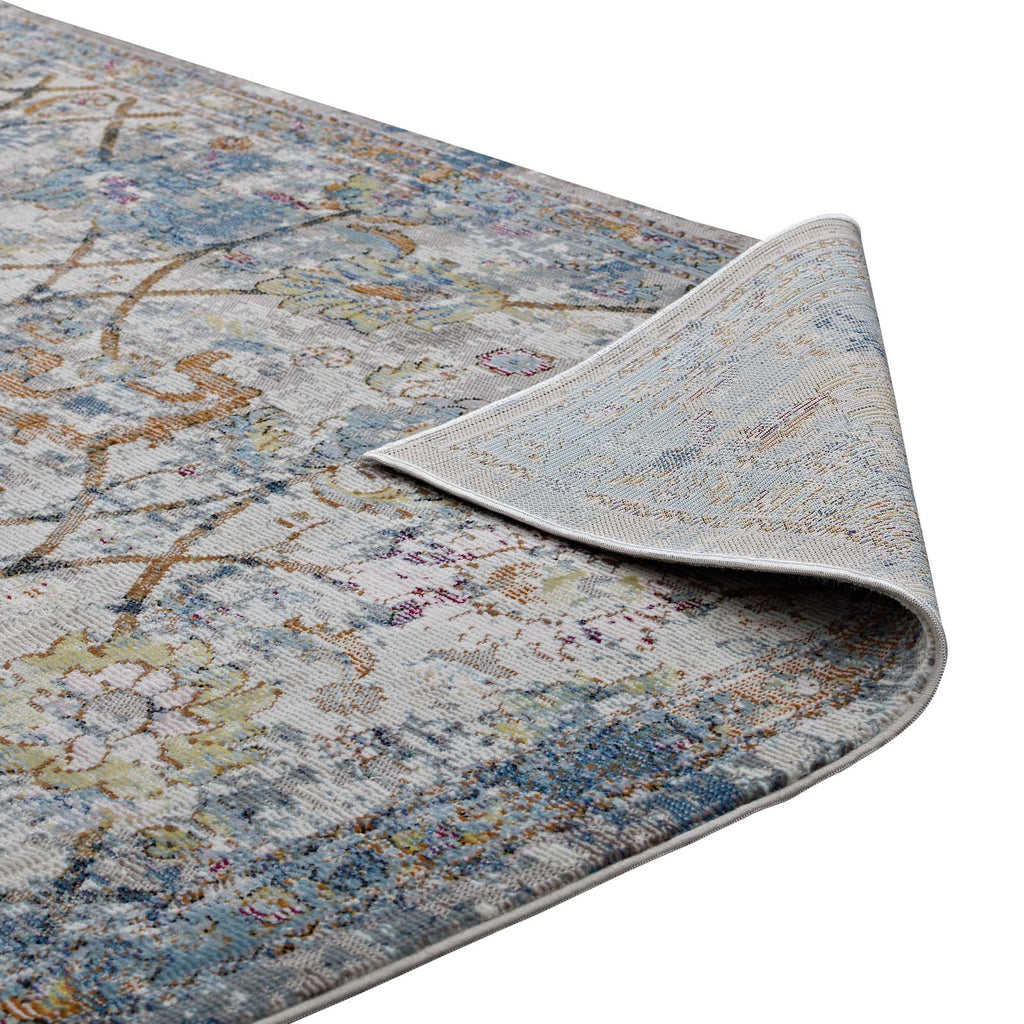 Minu Distressed Floral Lattice 8x10 Area Rug by Modway