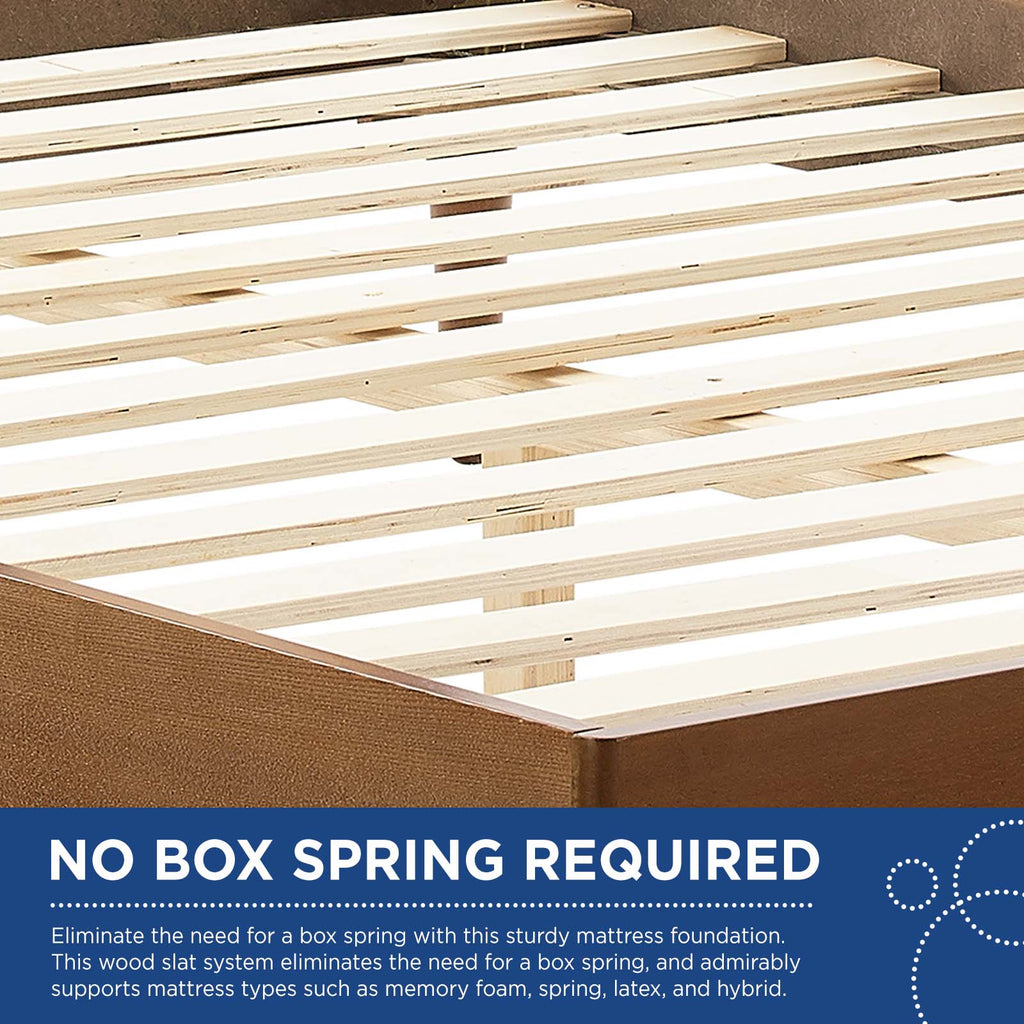 Kelsea Cane and Wood King Platform Bed With Splayed Legs by Modway