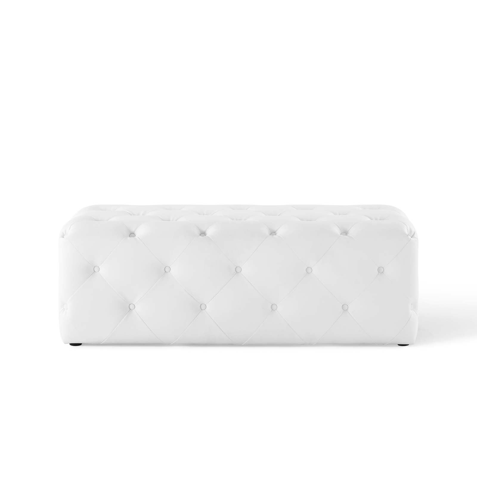 Amour 48" Tufted Button Entryway Faux Leather Bench by Modway