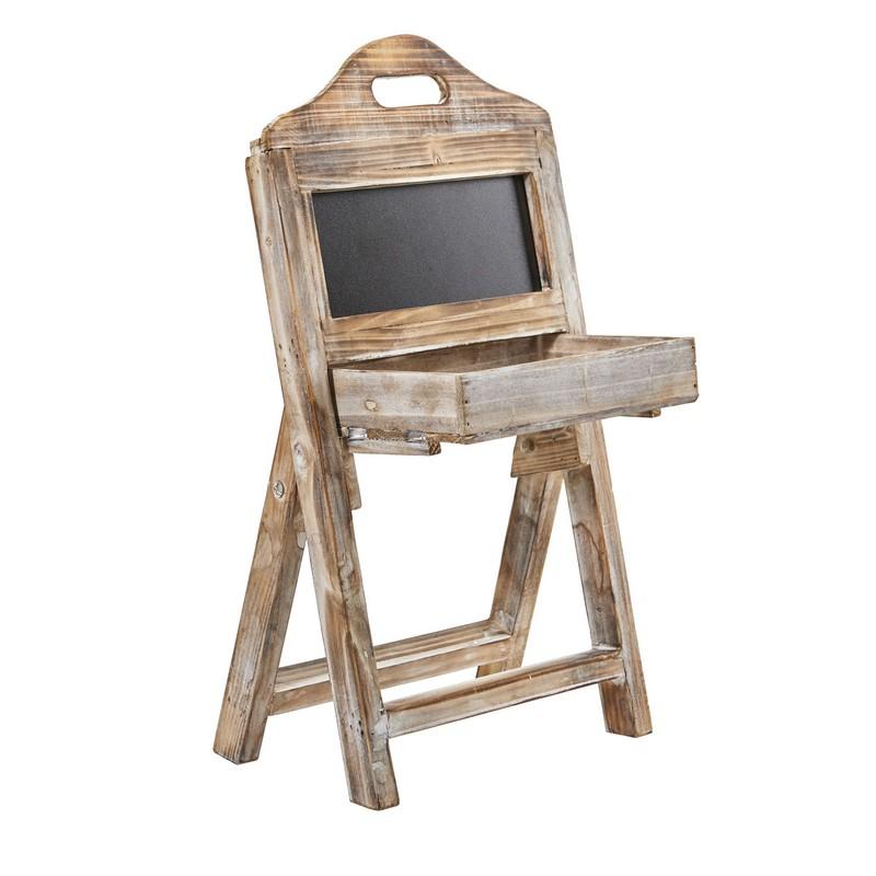 21'' Whitewash Wood Chalkboard Rack