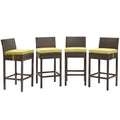 Conduit Outdoor Patio Wicker Rattan Bar Stool Set of 4 by Modway