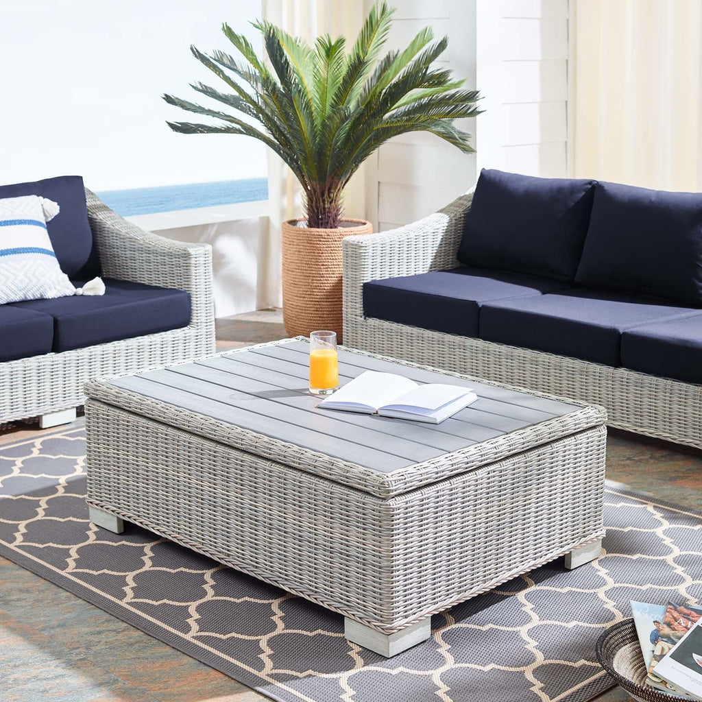 Conway 45" Outdoor Patio Wicker Rattan Coffee Table by Modway