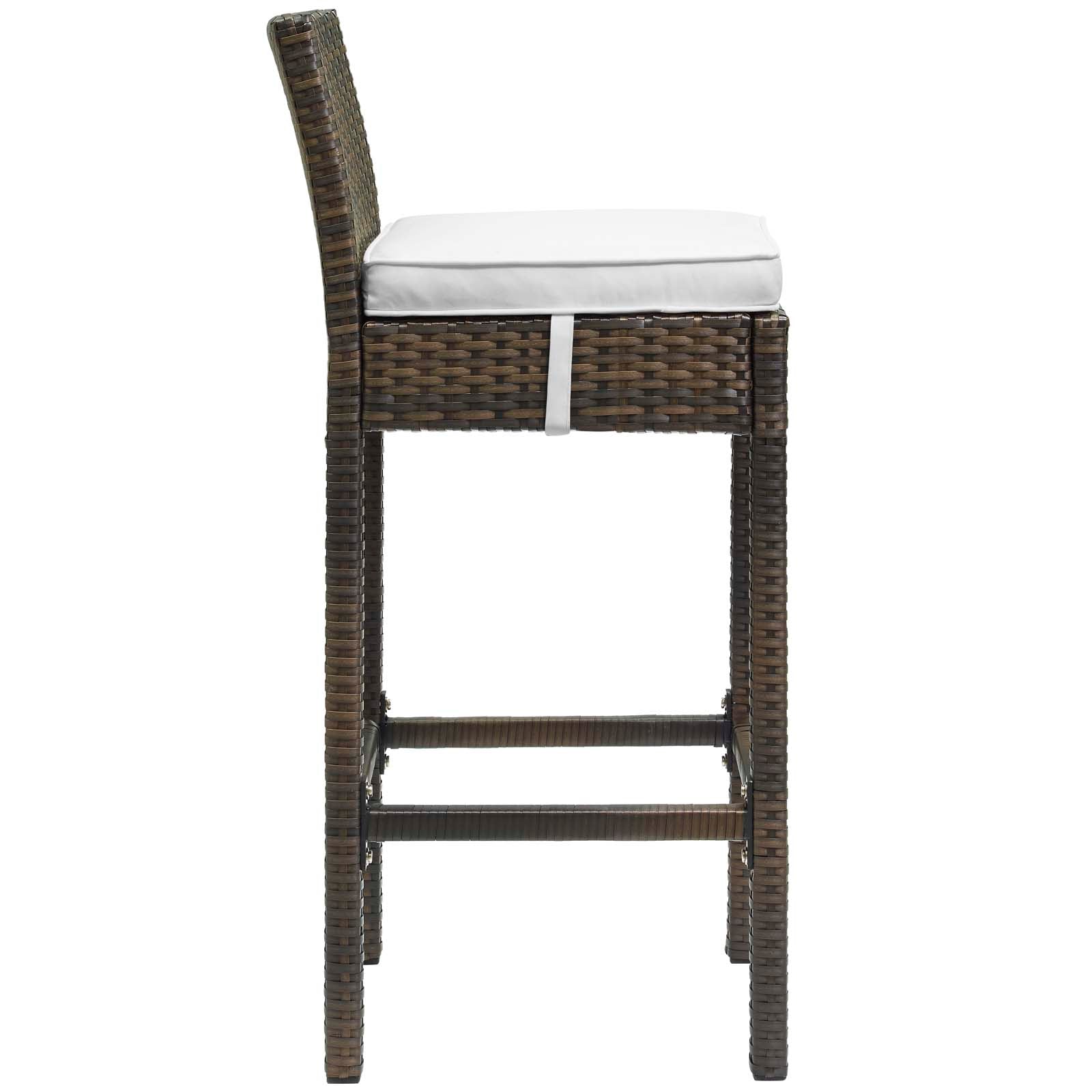 Conduit Outdoor Patio Wicker Rattan Bar Stool Set of 4 by Modway