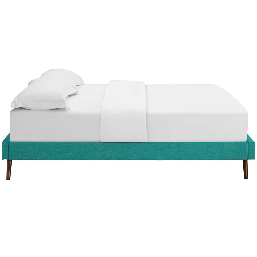 Loryn Fabric Queen Bed Frame with Round Splayed Legs by Modway