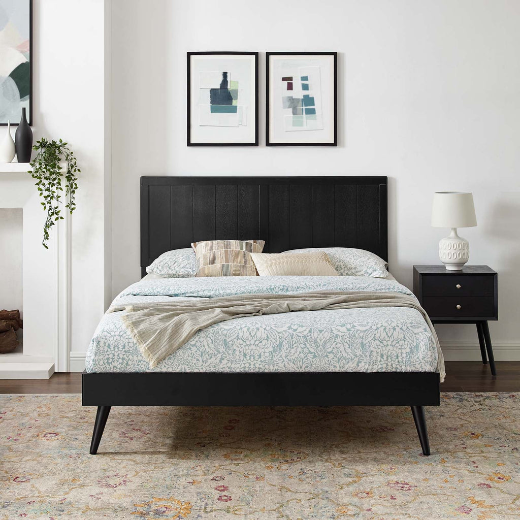 Alana Wood King Platform Bed With Splayed Legs by Modway