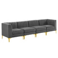 Triumph Channel Tufted Performance Velvet 4-Seater Sofa by Modway