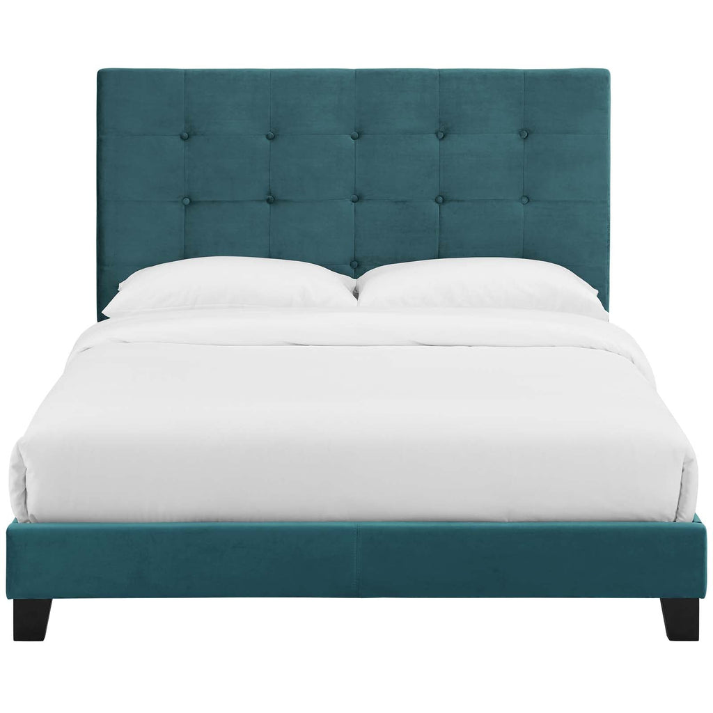 Melanie Tufted Button Upholstered Performance Velvet Queen Platform Bed by Modway