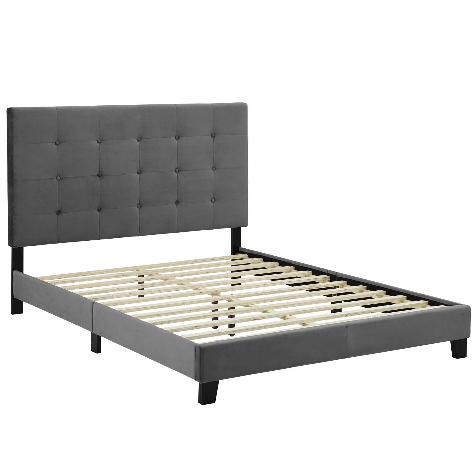 Melanie Tufted Button Upholstered Performance Velvet Queen Platform Bed by Modway