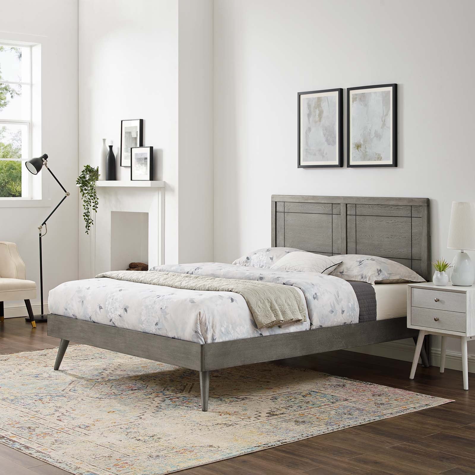 Marlee Wood Twin Platform Bed With Splayed Legs by Modway