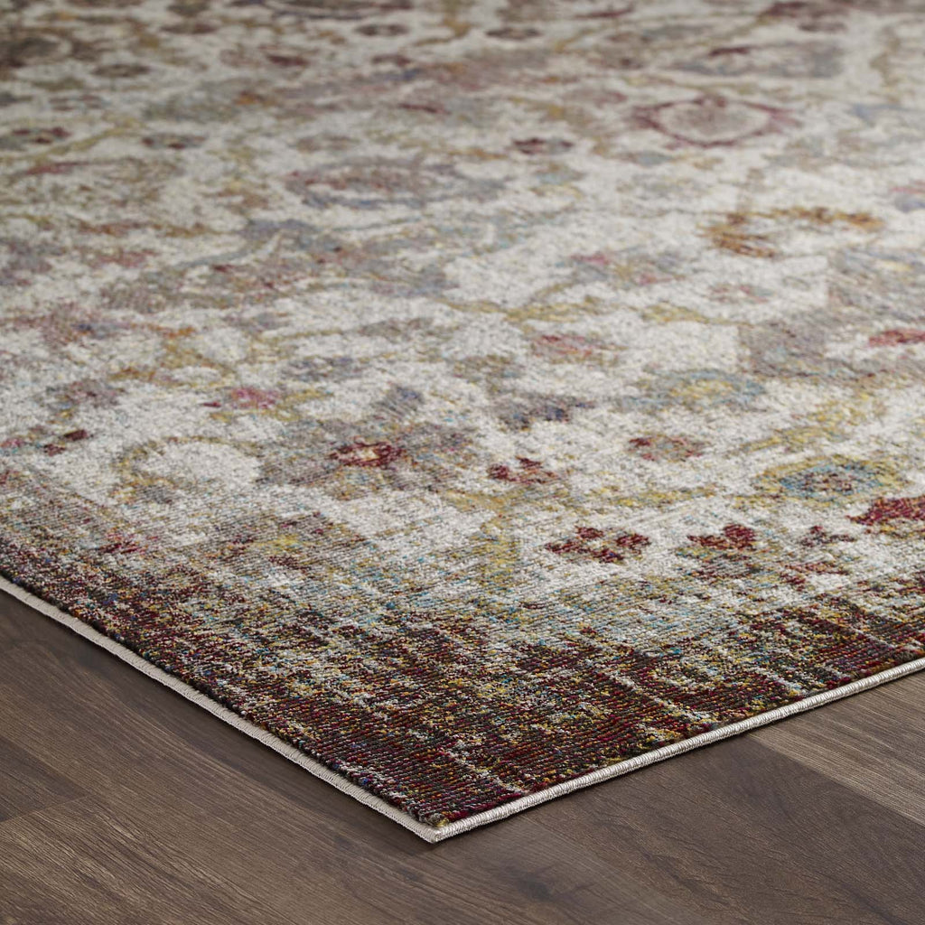 Success Kaede Distressed Vintage Floral Moroccan Trellis 5x8 Area Rug by Modway