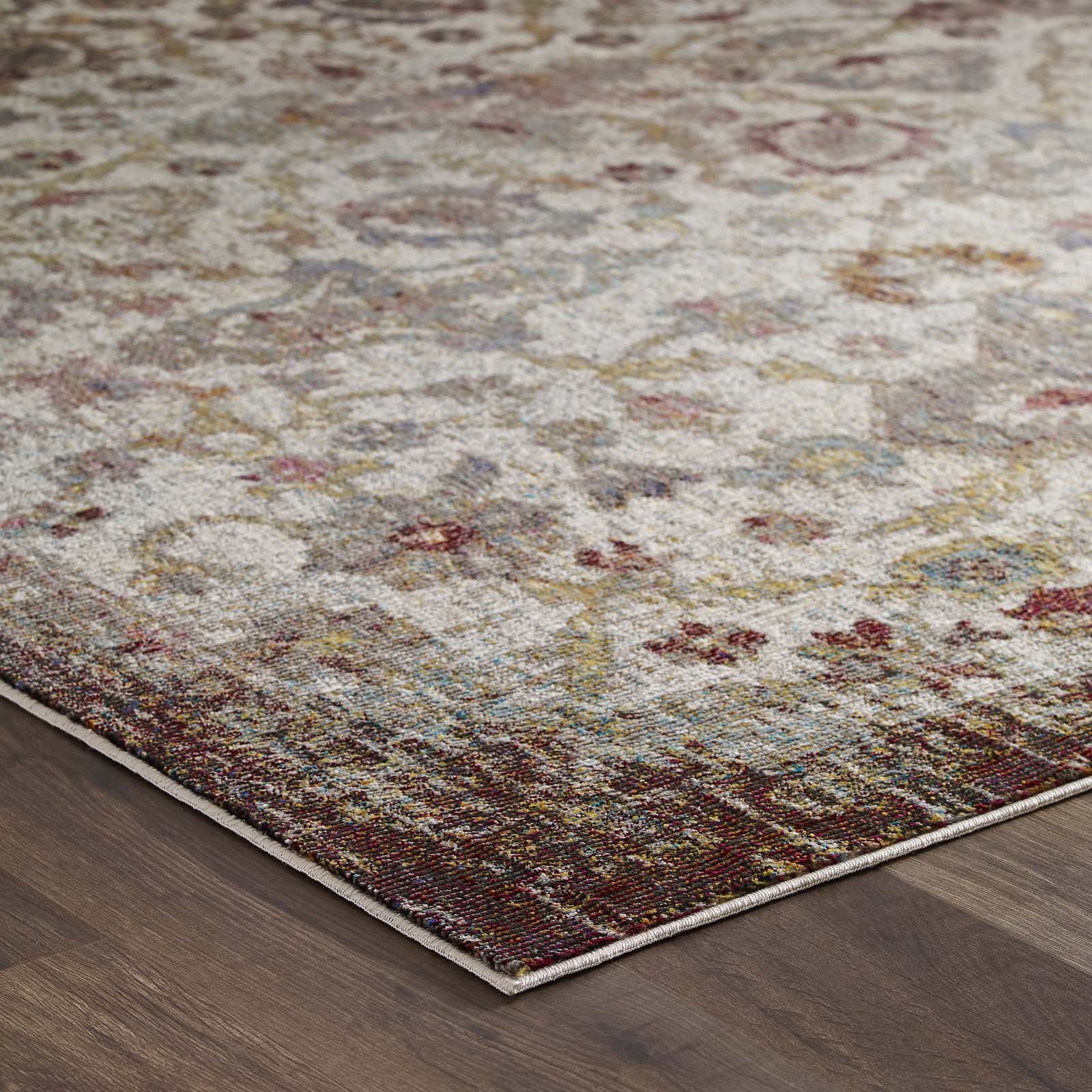 Success Kaede Distressed Vintage Floral Moroccan Trellis 5x8 Area Rug by Modway