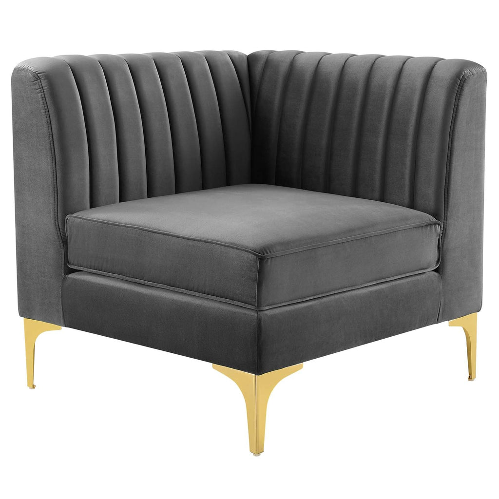 Triumph 5-Piece Channel Tufted Performance Velvet Sectional Sofa by Modway