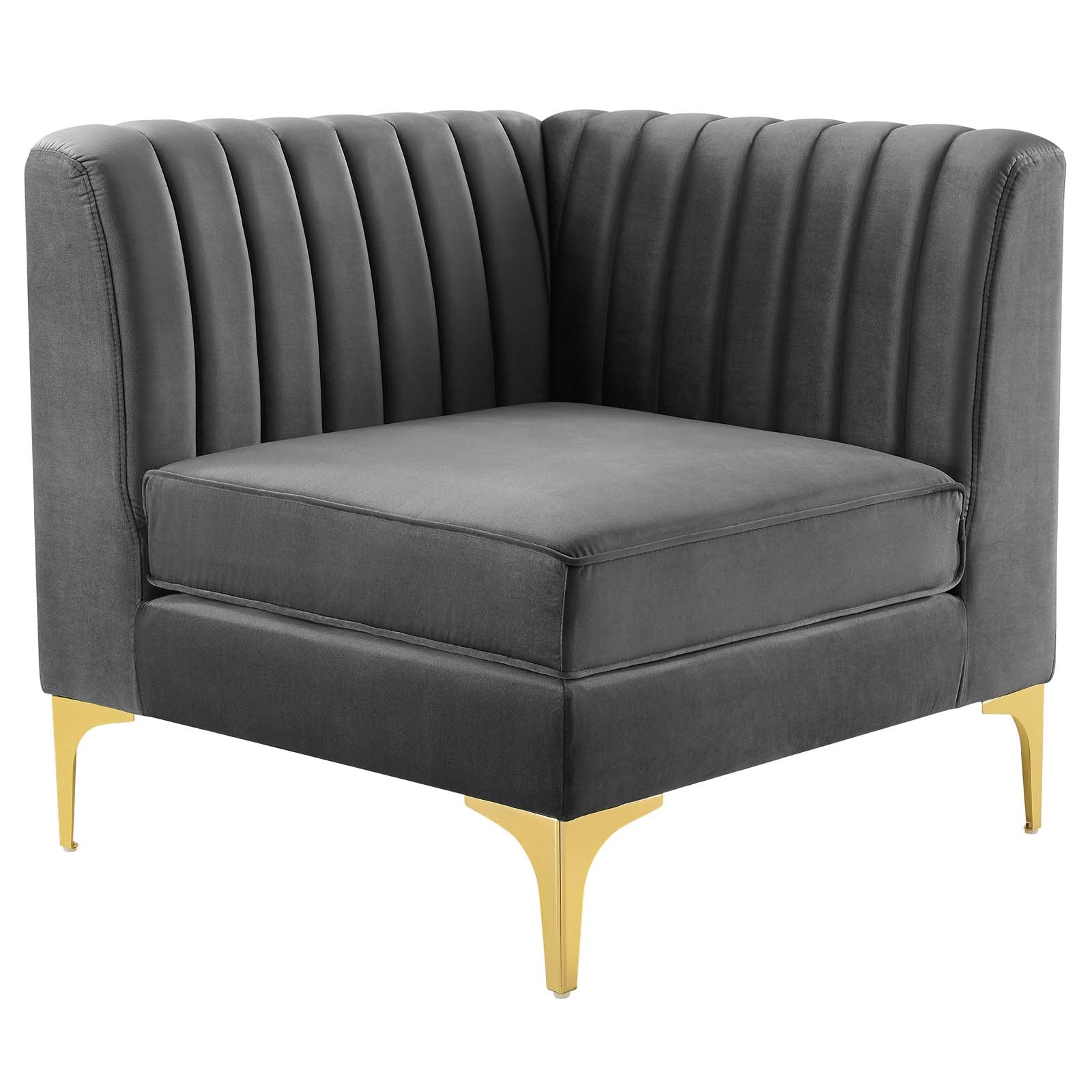 Triumph 5-Piece Channel Tufted Performance Velvet Sectional Sofa by Modway