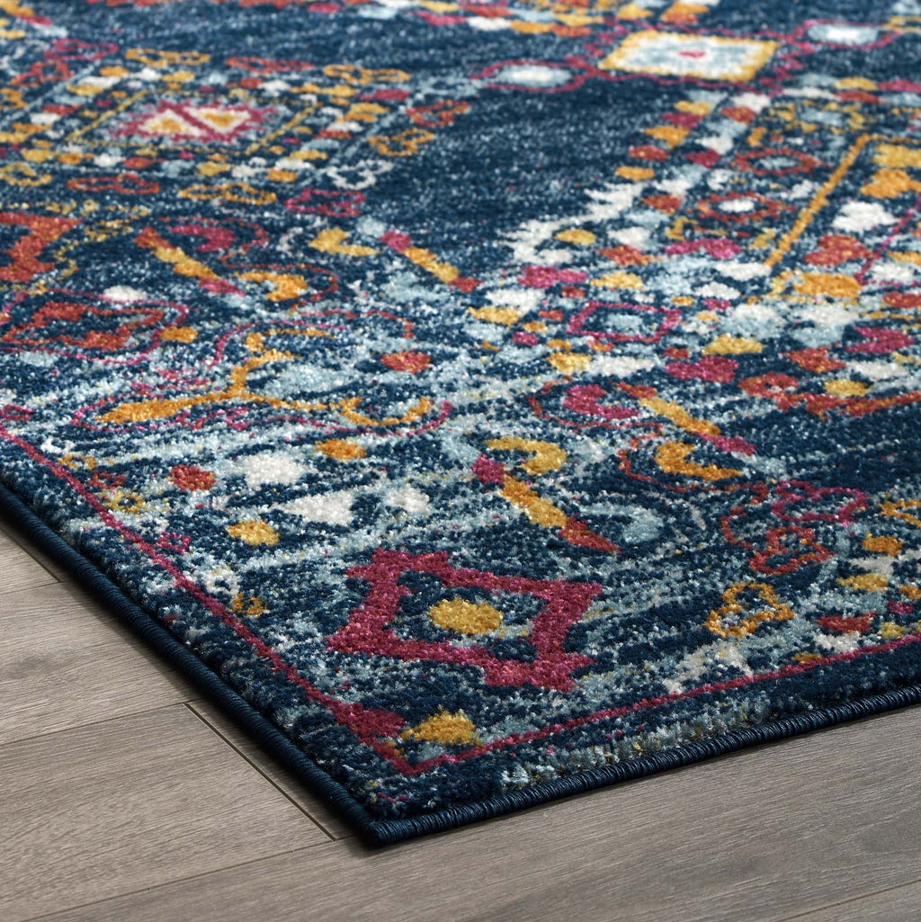 Entourage Khalida Distressed Floral Lattice 8x10 Area Rug by Modway