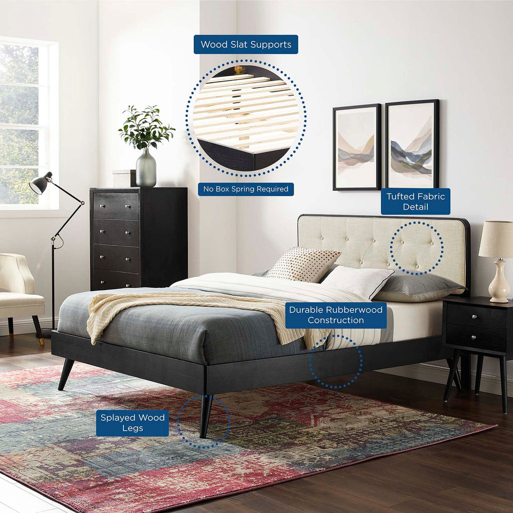 Bridgette Wood King Platform Bed With Splayed Legs by Modway