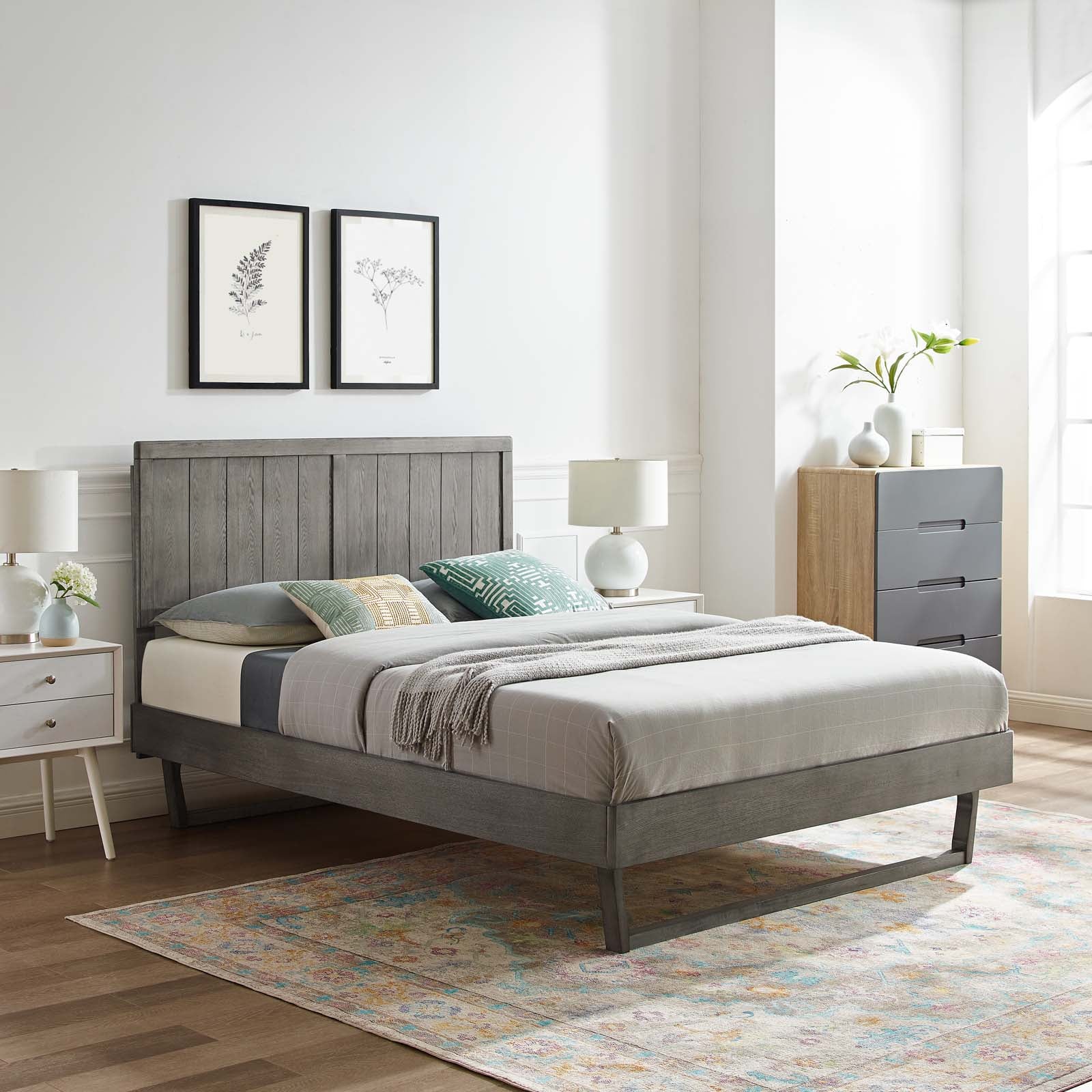 Alana Wood King Platform Bed With Angular Frame by Modway
