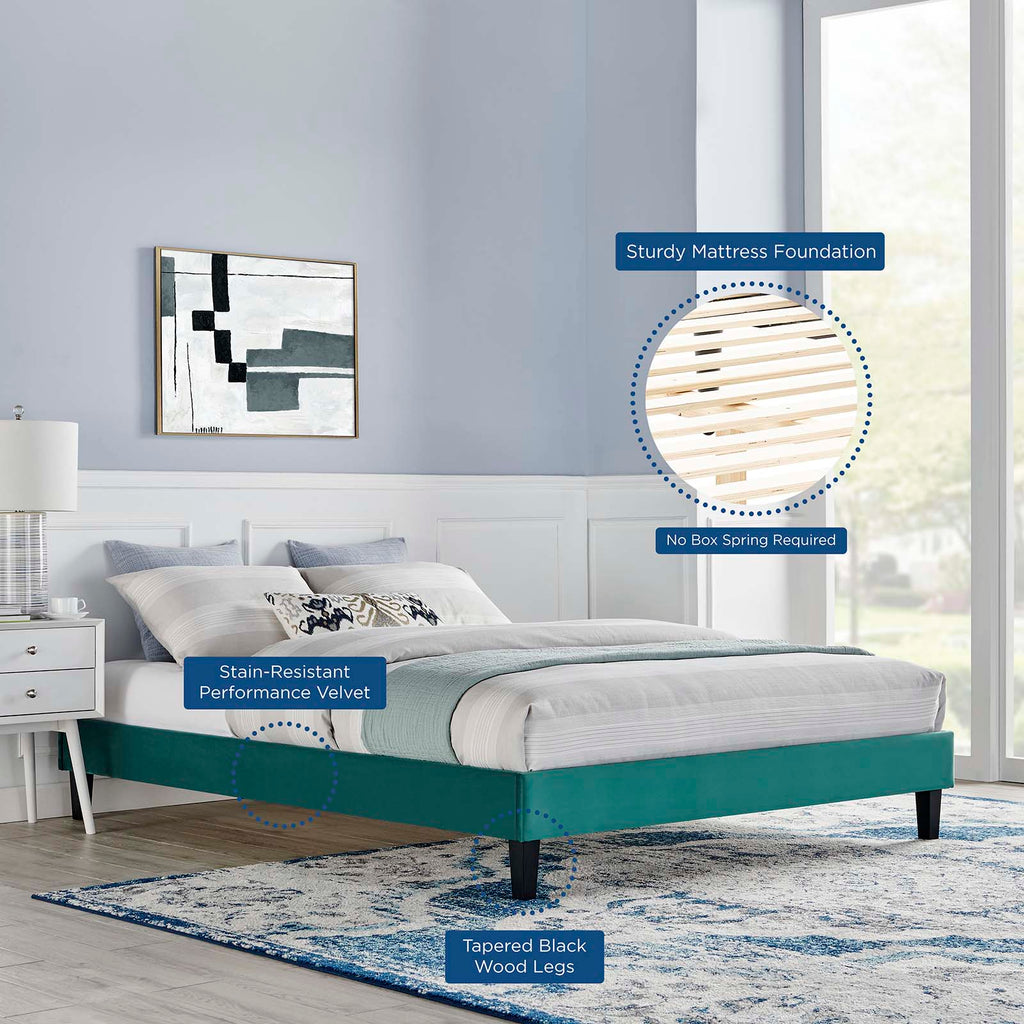 Reign Performance Velvet Full Platform Bed Frame by Modway