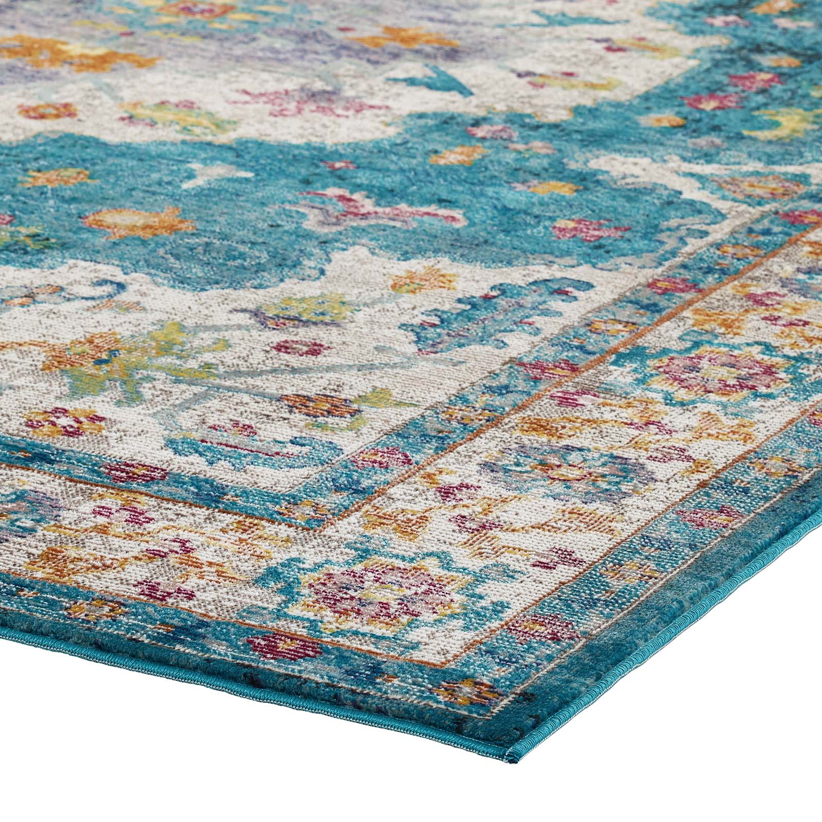 Success Anisah Distressed Floral Vintage Medallion 8x10 Area Rug by Modway