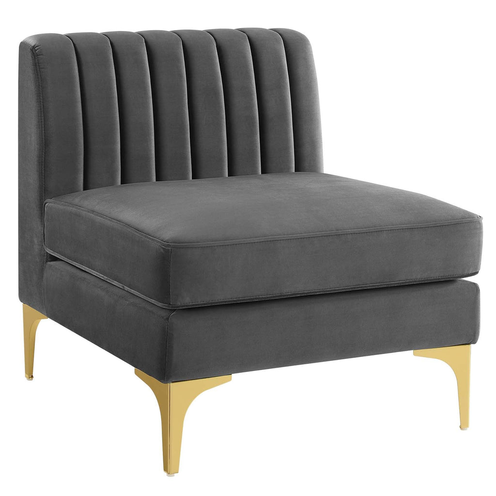 Triumph Channel Tufted Performance Velvet Armless Chair by Modway