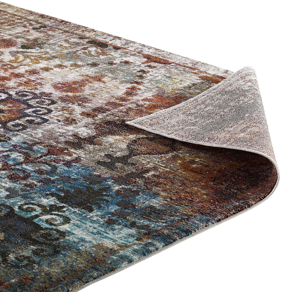 Success Tahira Transitional Distressed Vintage Floral Moroccan Trellis 4x6 Area Rug by Modway