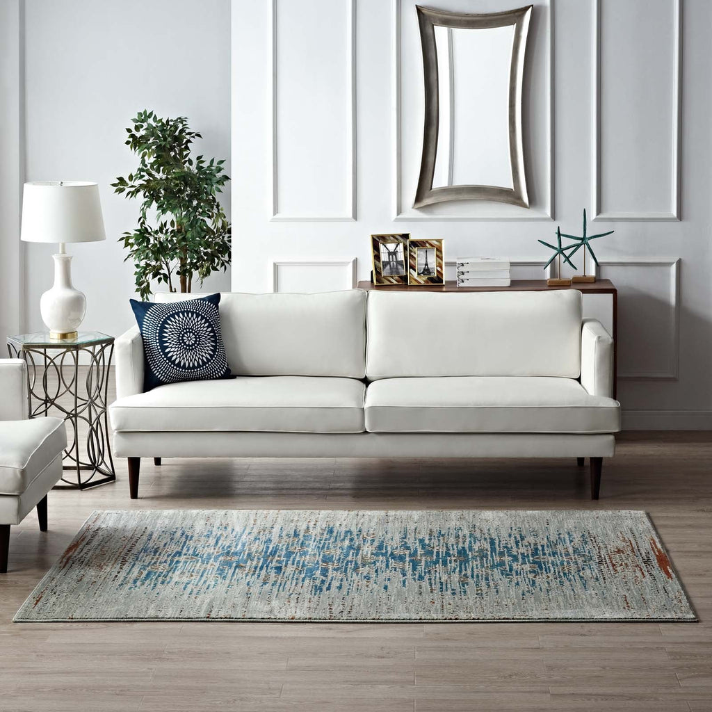 Hesper Distressed Contemporary Floral Lattice 5x8 Area Rug by Modway