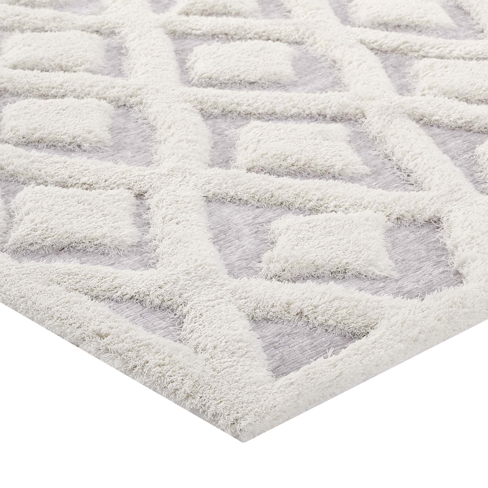 Whimsical Morsel Abstract Diamond Lattice Shag 5x8 Area Rug by Modway