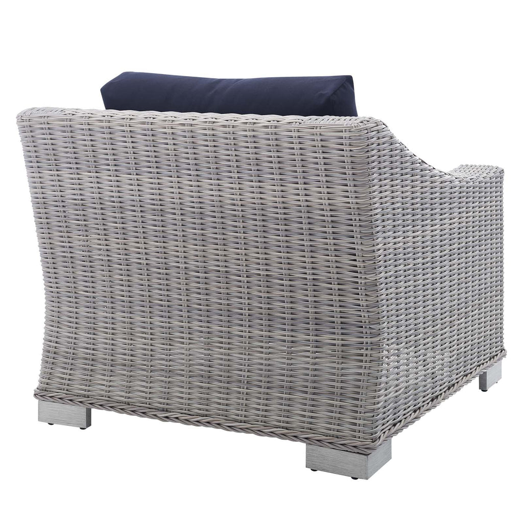 Conway 2-Piece Sunbrella¨ Outdoor Patio Wicker Rattan Armchair and Ottoman Set by Modway