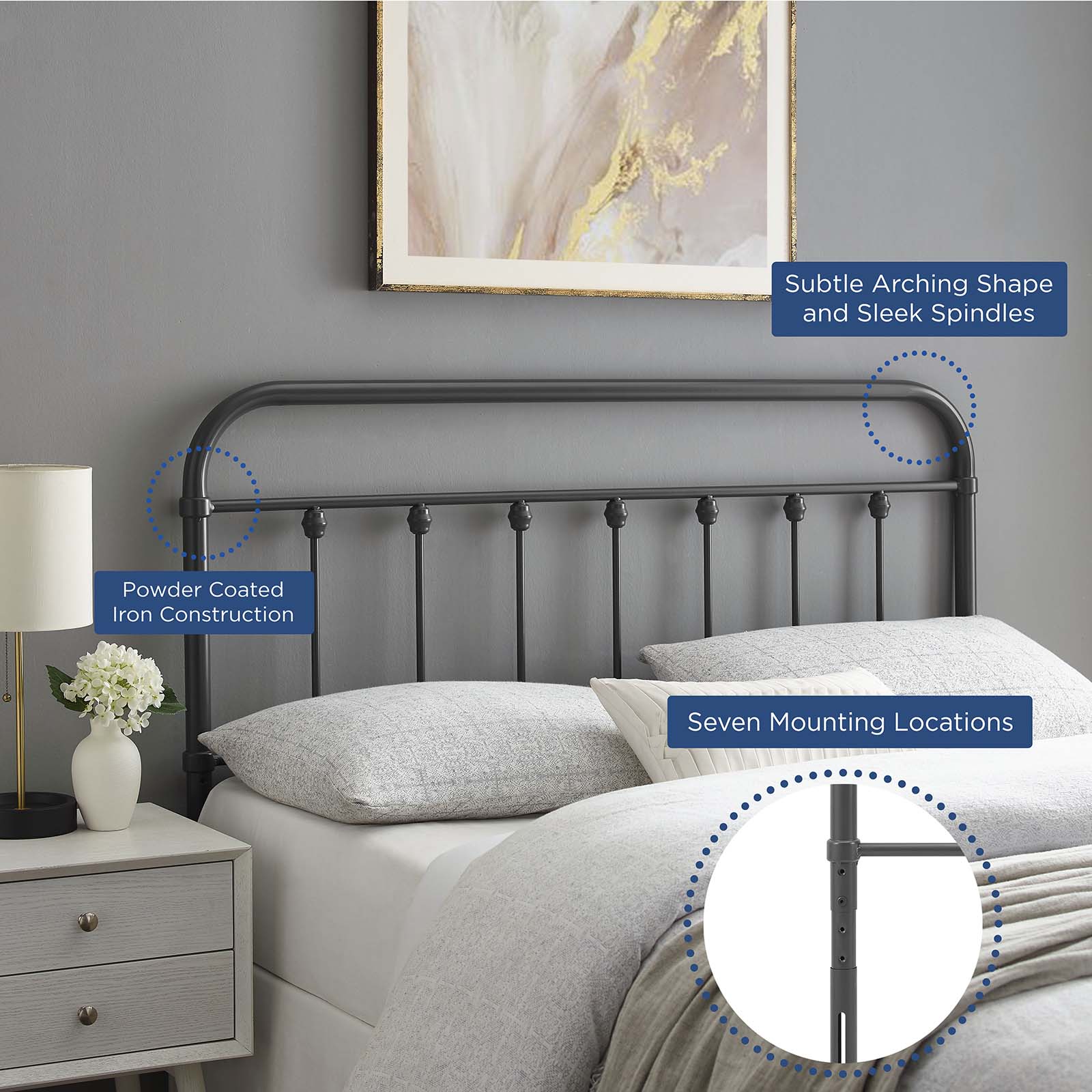 Sage Metal Twin Headboard by Modway
