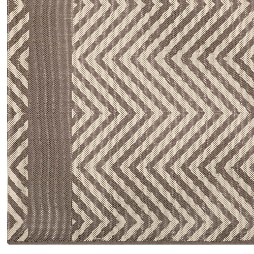 Optica Chevron With End Borders Indoor and Outdoor 8x10 Area Rug by Modway