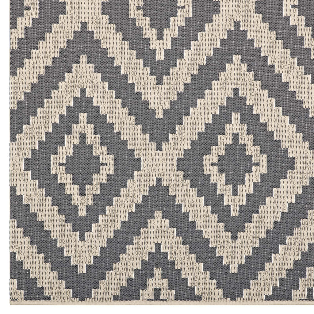 Jagged Geometric Diamond Trellis Indoor and Outdoor 8x10 Area Rug by Modway
