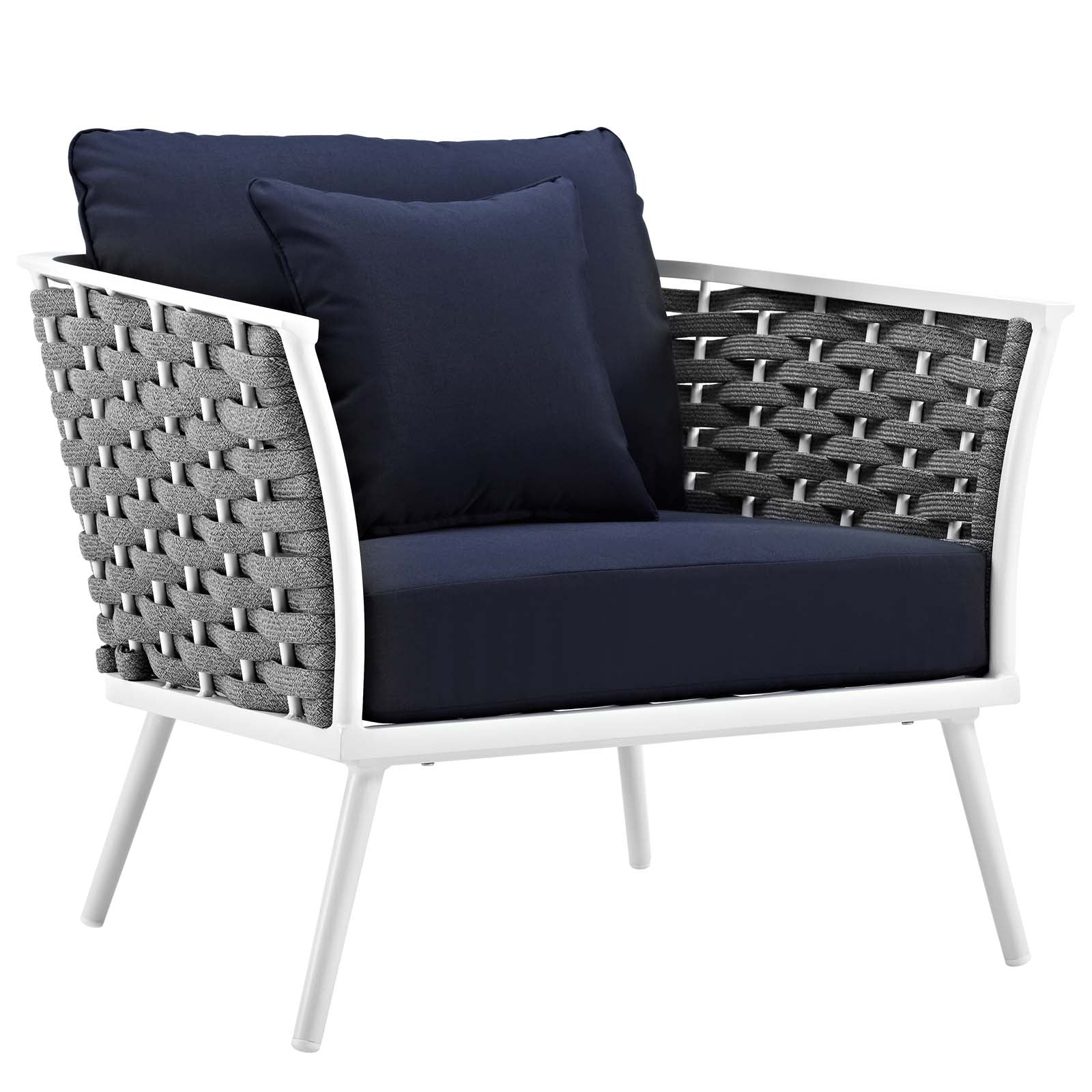 Stance 4 Piece Outdoor Patio Aluminum Sectional Sofa Set by Modway