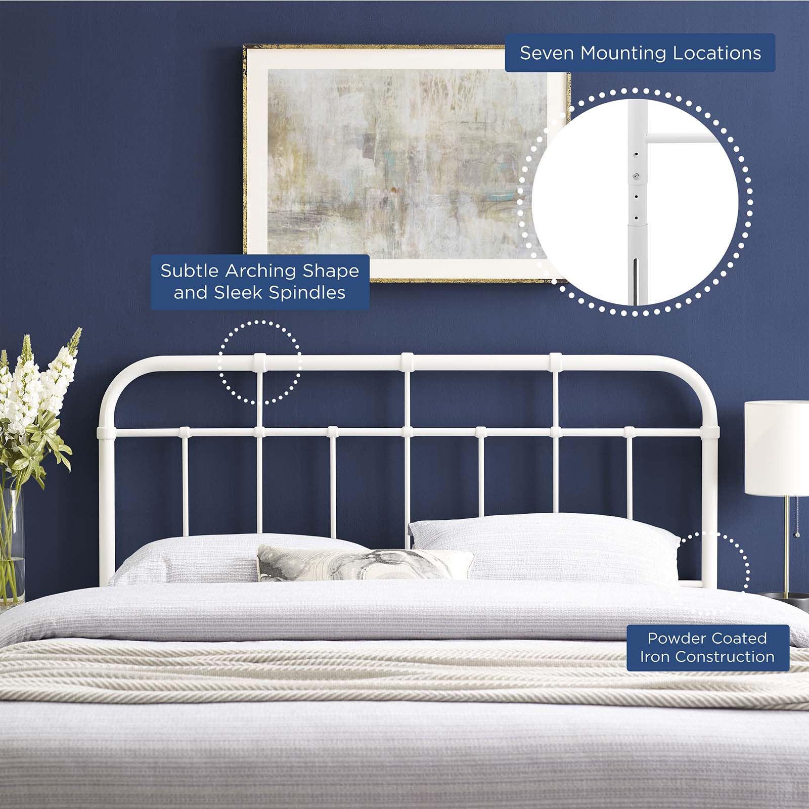 Alessia Metal Twin Headboard by Modway
