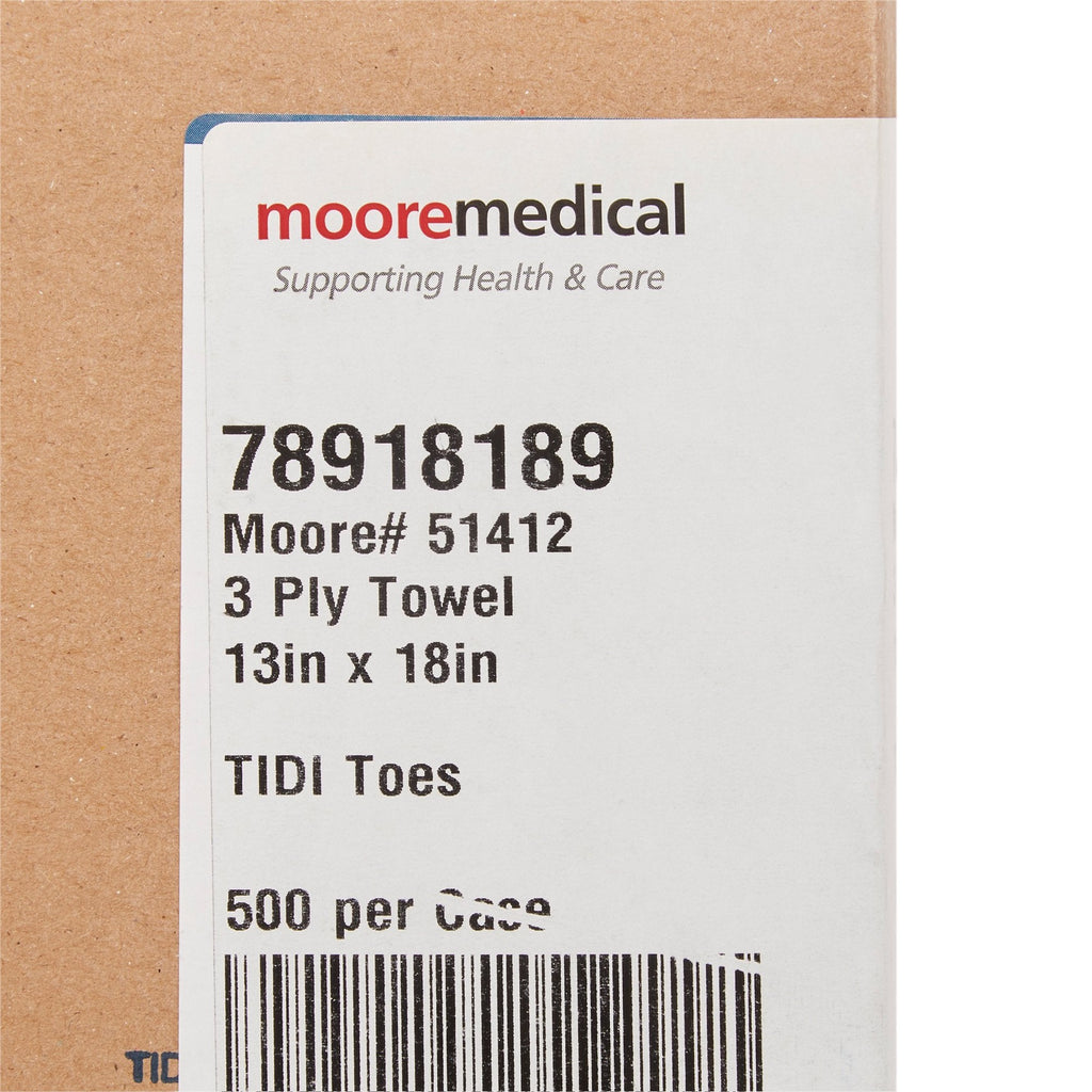 McKesson Nonsterile White / Blue Cartoon Toes Procedure Towel, 13 x 18 Inch 18-918189