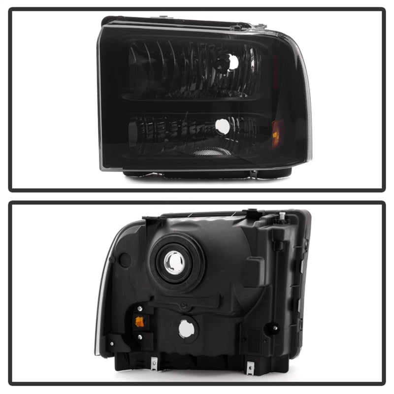 SPYDER Xtune Ford F250 F350 F450 Superduty Excursion 99-04 Headlights Black Smoked HD-JH-FF25099-HA-BSM 9033001