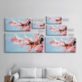 Pink Floral, Abstract Flowers, Modern Botanical, Pastel Wall Art, Minimalist Decor, Bedroom Wall Art, Framed Canvas Print, Feminine Aesthetic